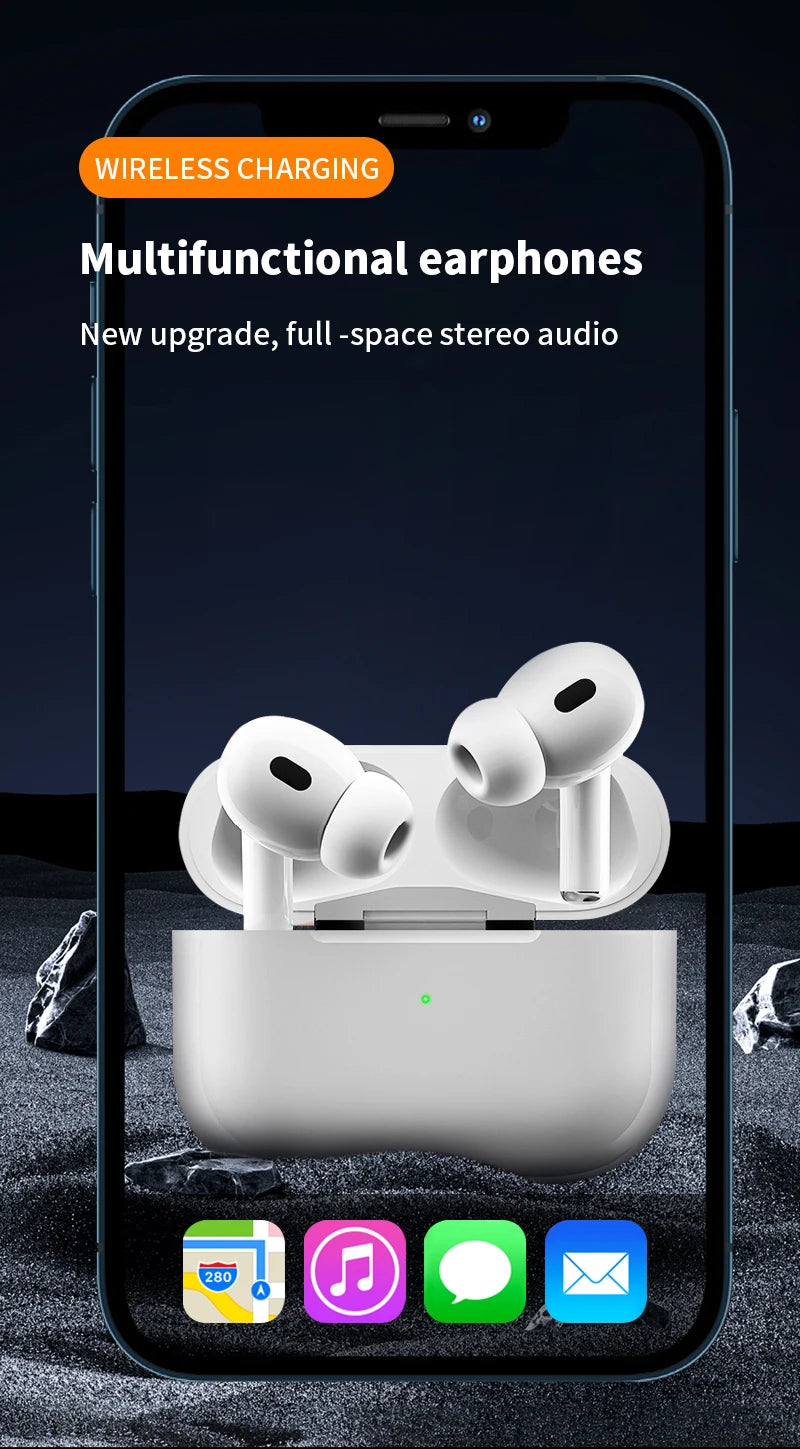 Air Pod Wireless Bluetooth Earphones Long Battery Life and High-Fidelity Stereo Sound Quality Music Earbuds for iPhone