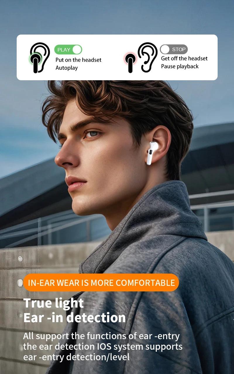 Air Pod Wireless Bluetooth Earphones Long Battery Life and High-Fidelity Stereo Sound Quality Music Earbuds for iPhone